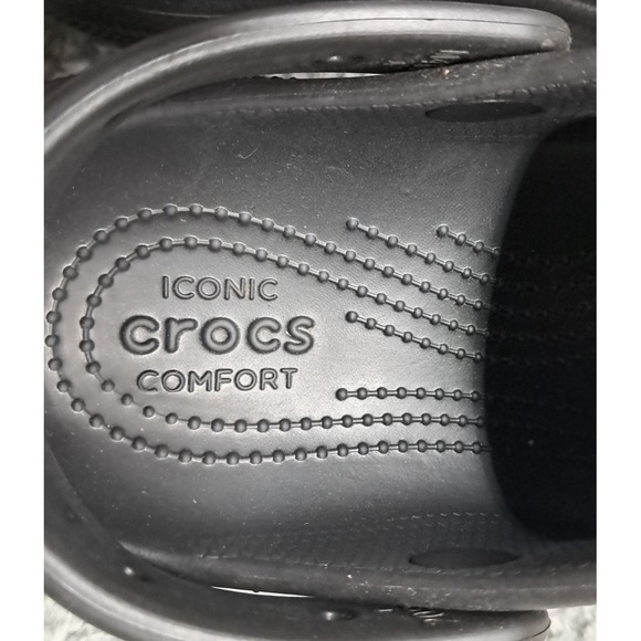 Crocs Womens Sz 6 Classic Bae Clogs Platform Iconic Comfort Black Shoes Mens 4 - Picture 9 of 10